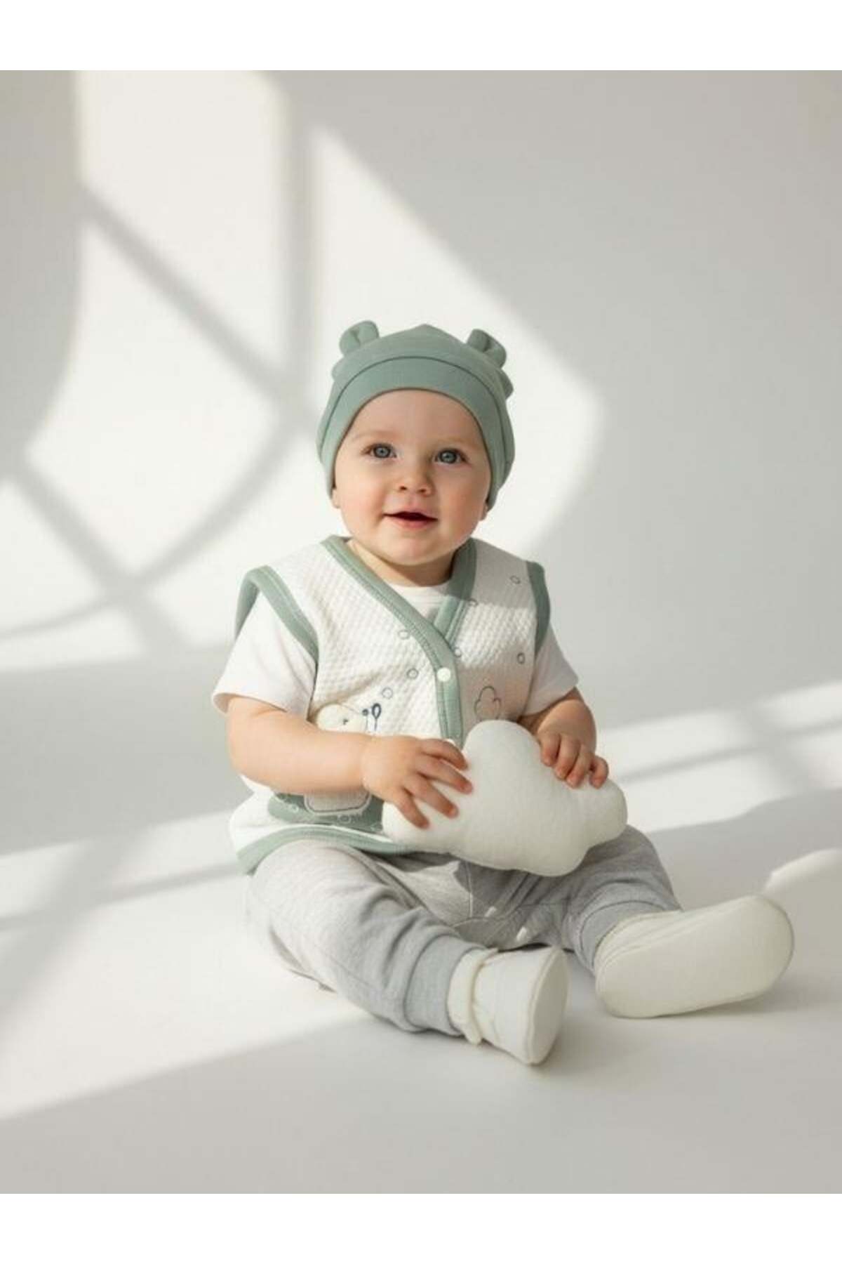 Zekids Erkek Bebek Tavşan Desenli Yelek fotoğrafı 2 (önizleme)