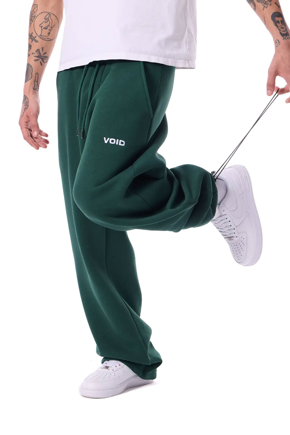 WEARTEX Void Baskılı Kışlık Kumaş Ayarlanabilir Paça Baggy Premium Eşofman Altı görsel 3