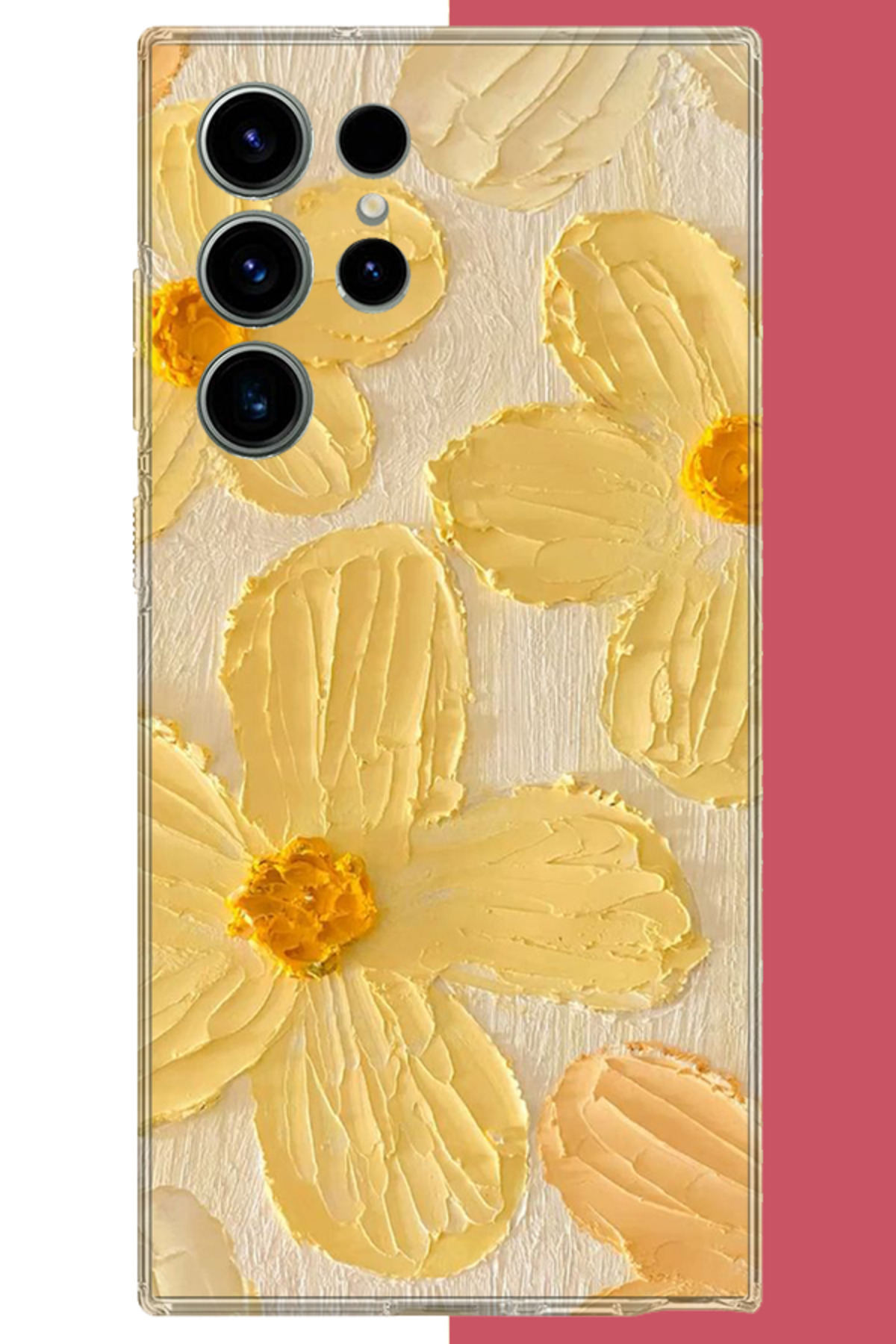 Yellow flower UV Printed Silicone Case on Samsung Galaxy S23 ULTRA Compatible canvas