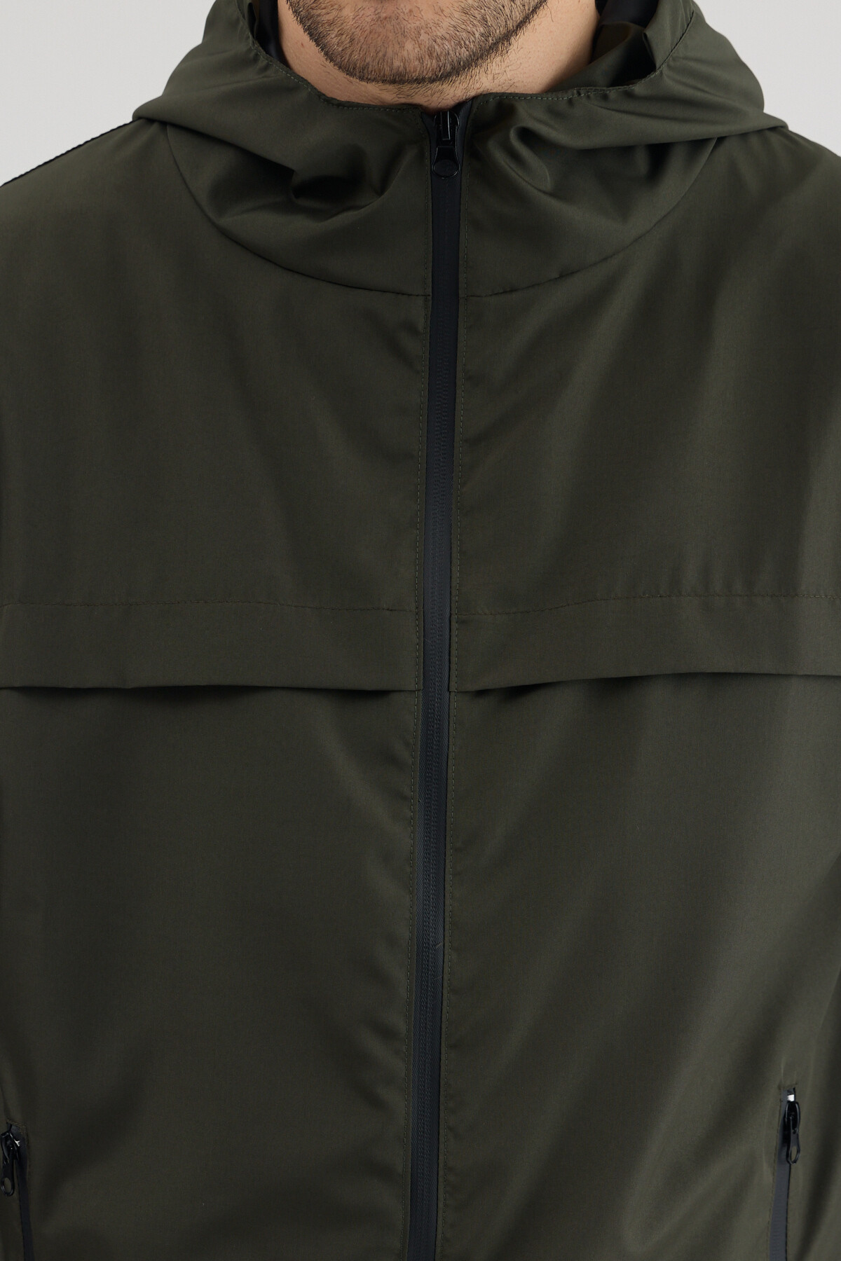 Tonny Black  Erkek Haki Rüzgar ve Su Geçirmez Rahat Kalıp Yağmurluk - Görsel 5