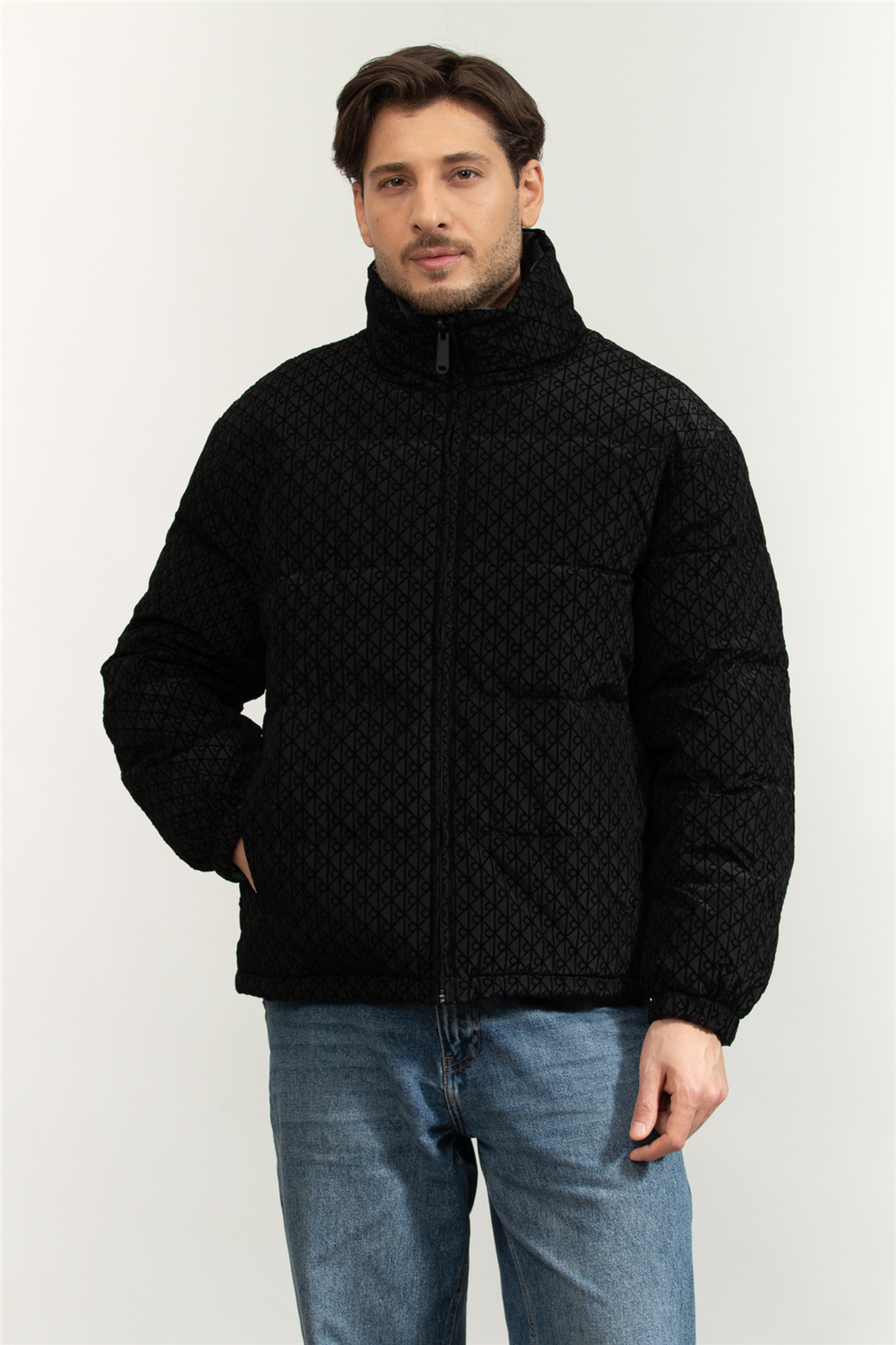 کلوین کلاین کاپشن مردانه پددار LS نایلونی دو رو Aop Down پفی