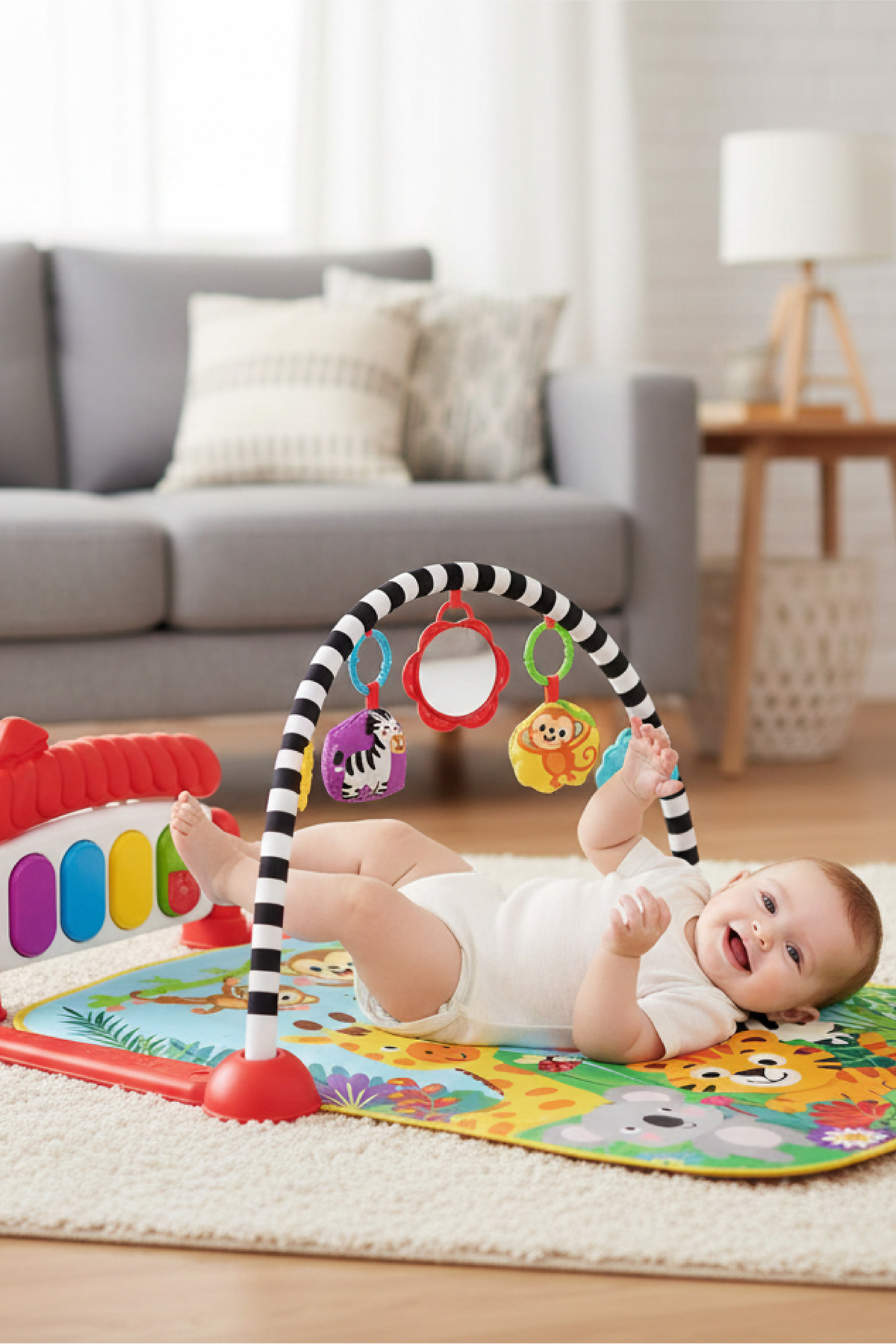 ŞENOL OYUNCAK Piyanolu Safari Desenli Bebek Oyun Halısı- Eğitici Müzikli Aktivite Halısı (0-24 Ay) fotoğrafı 4 (önizleme)