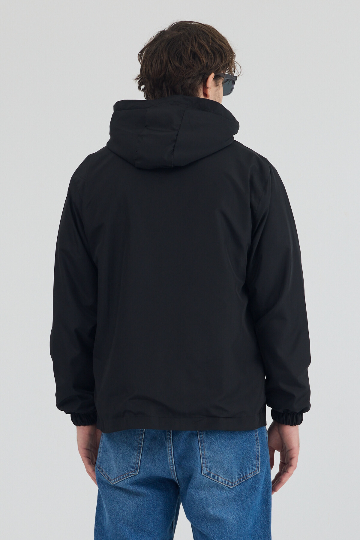 Tonny Black  Erkek Siyah Rüzgar ve Su Geçirmez Rahat Kalıp Yağmurluk - Görsel 6