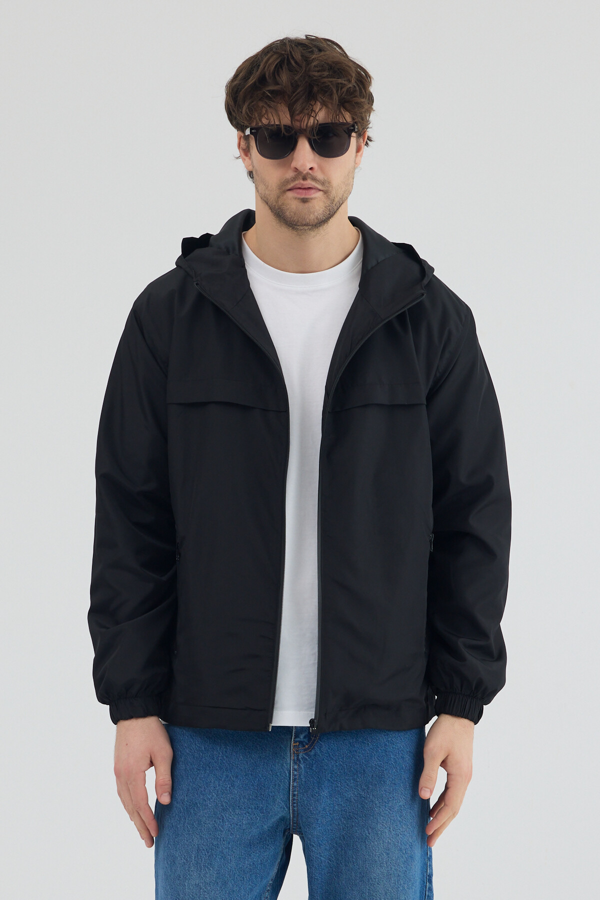 Tonny Black  Erkek Siyah Rüzgar ve Su Geçirmez Rahat Kalıp Yağmurluk - Görsel 3
