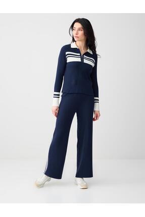 Jimmy Key Lacivert Normal Bel Normal Paça Triko Pantolon