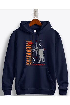MGAX Adventure Life Is A Trekking Expolre Journey Baskılı Regular Kapşonlu Sw...