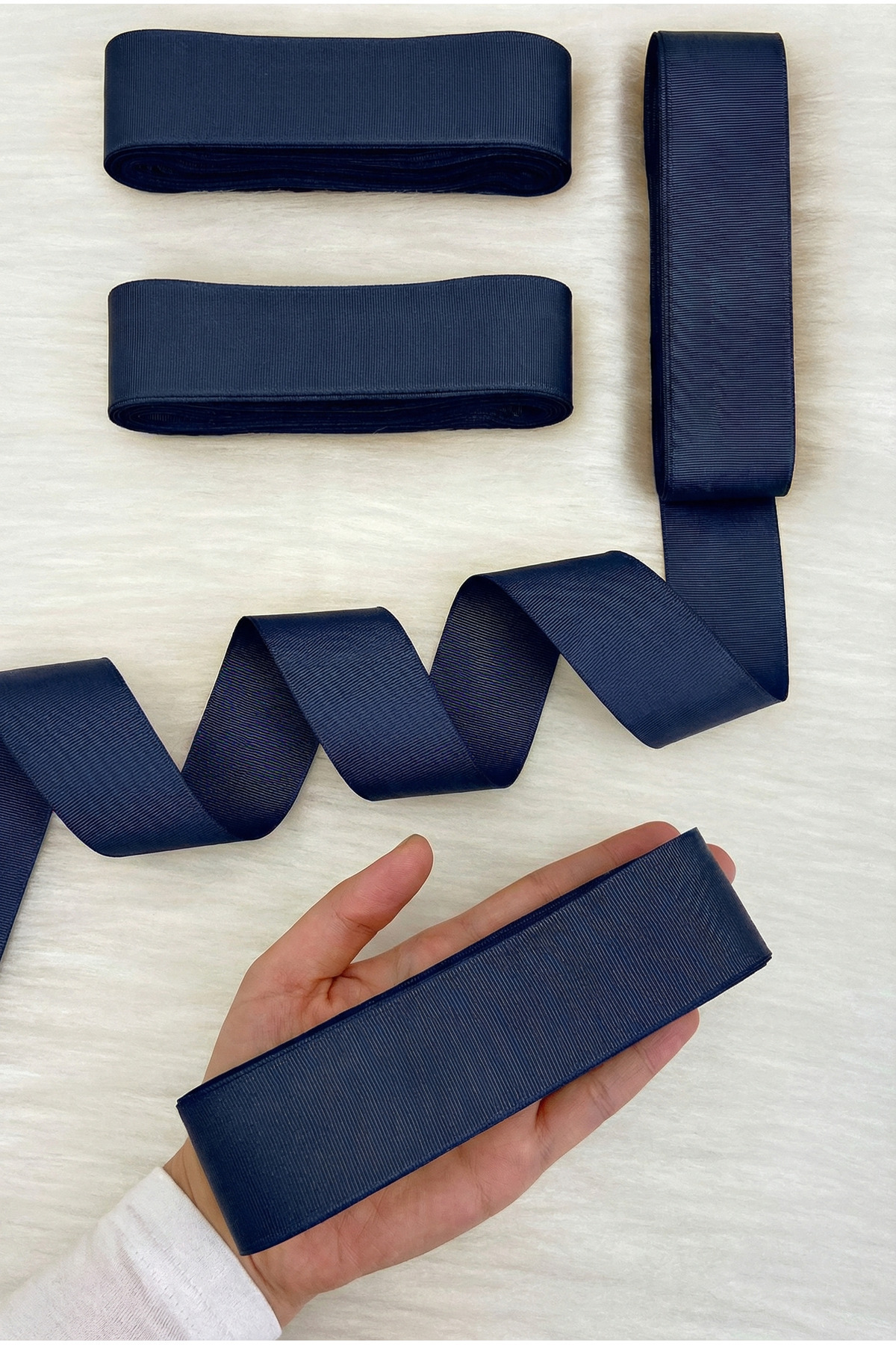Navy Blue Grosgrain Ribbon 4 Cm 10 Mt, Bundle Dowry Wedding Engagement Birthday Gift Packaging Decoration