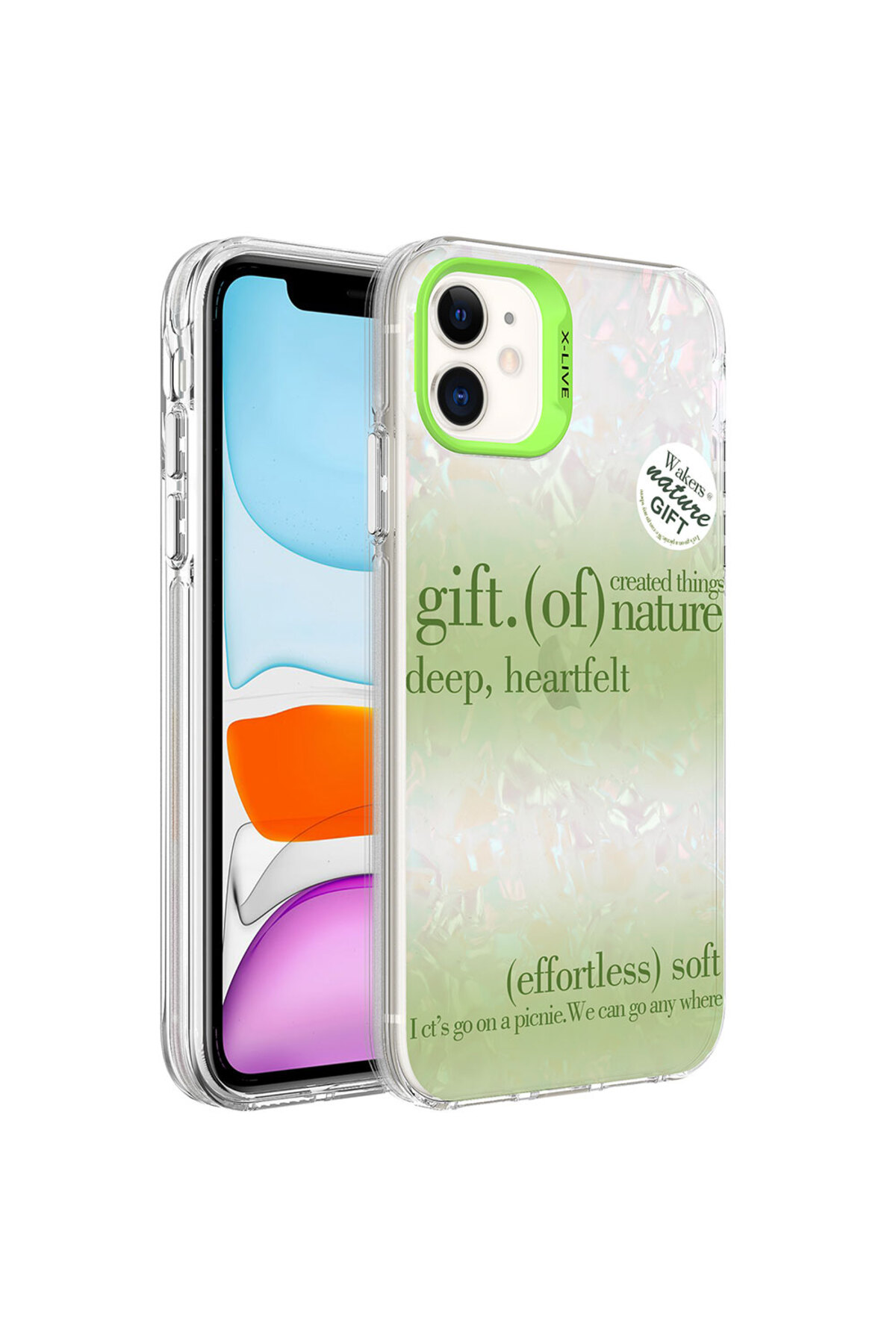 iPhone 11 Uyumlu Mermer Desenli BSAY Marbello Kılıf-Yeşil