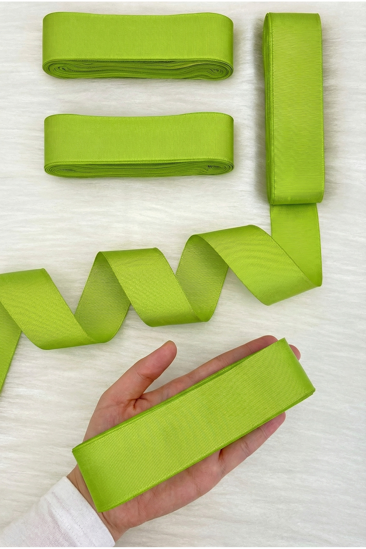 Peanut Green Grosgrain Ribbon 4Cm 10Mt, Bundle Dowry Wedding Engagement Birthday Gift Packaging Decoration