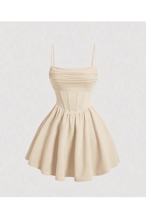 MODAHOBİMİZ Kadın Mini Abiye Elbise Askılı Korse Detaylı Özel Gün Elbisesi