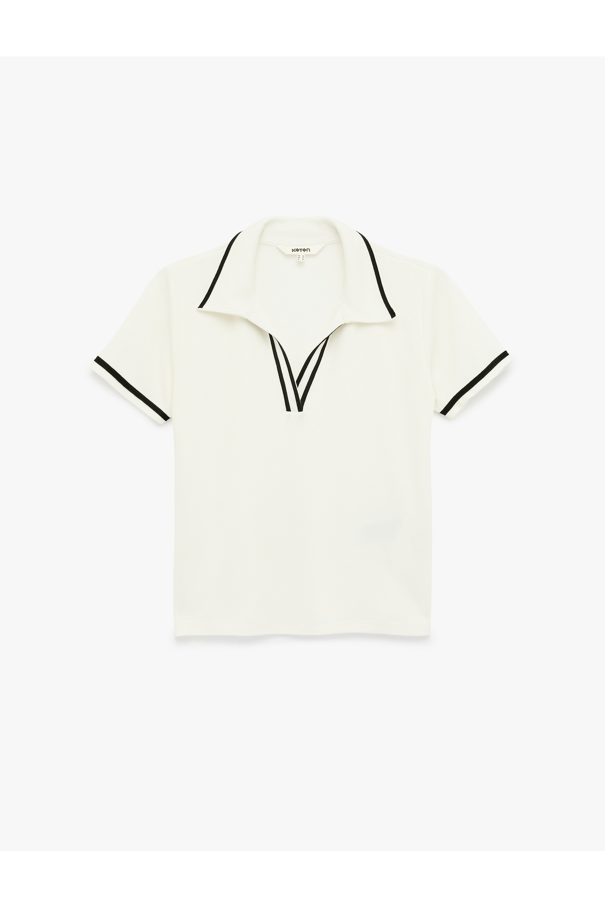 Koton Women'S Ecru Polo Neck T Shirt