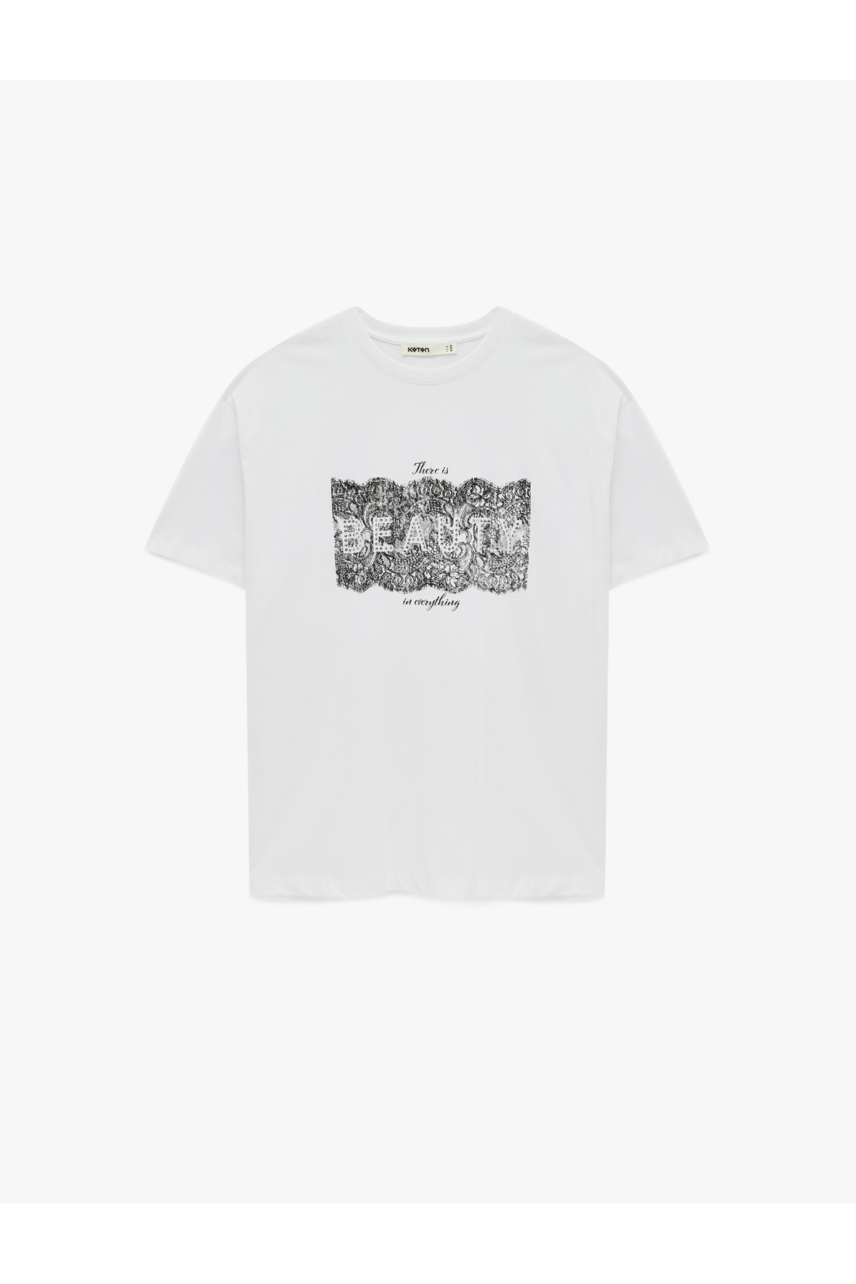 Koton Women'S White Printed T-Shirt