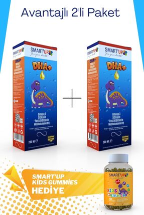 SMART UP Smart'up DHA+ 2'li Avantaj Paketi (2x200 ml) + Smart'up Kids Gummies...