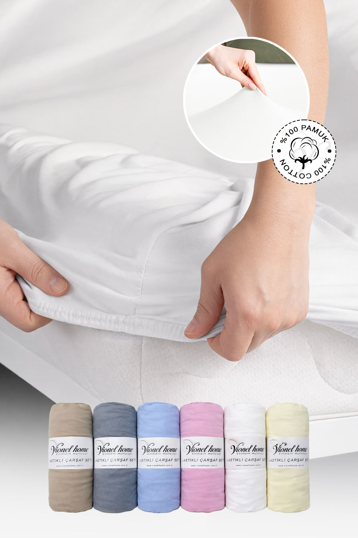 Vionel Home 100% pamuk Pamučni džersej Premium Čaršav sa lastišem | Jednokrev...