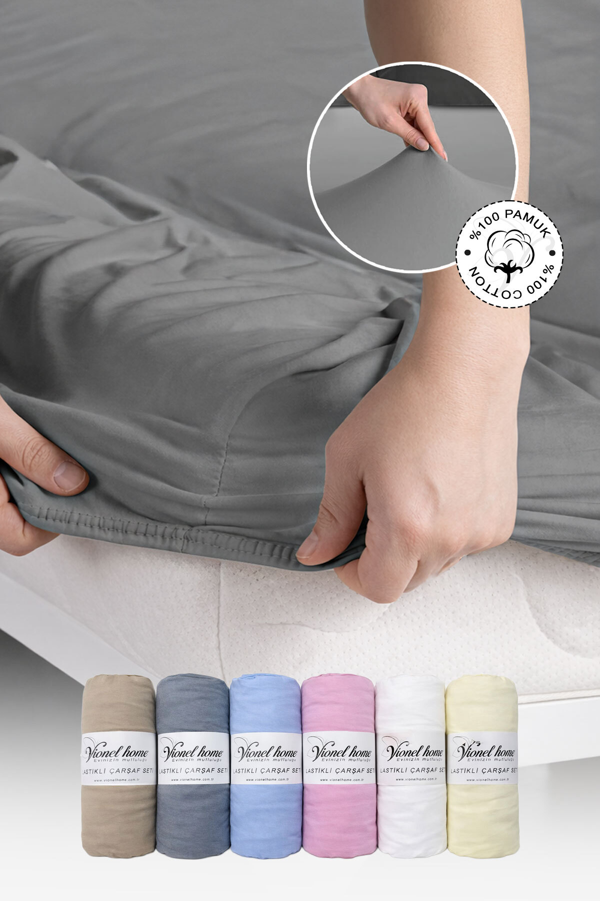 Vionel Home 100% pamuk Pamučni džersej Premium Čaršav sa lastišem | Jednokrev...