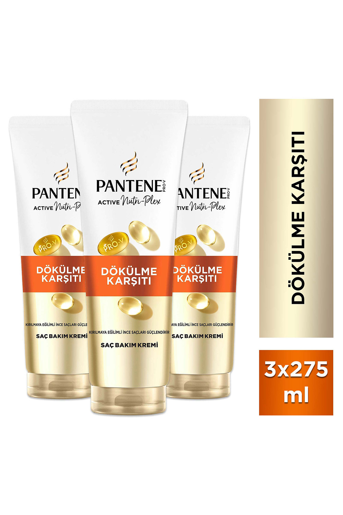 Pantene پنتن نرمکننده ضد ریزش مو برای موهای نازک و مستعد شکستگی، ۲۷۵ میلیلیتر × ۳ بسته — ۸۶۸۱۰۰۳۰۰۱۲۶۷