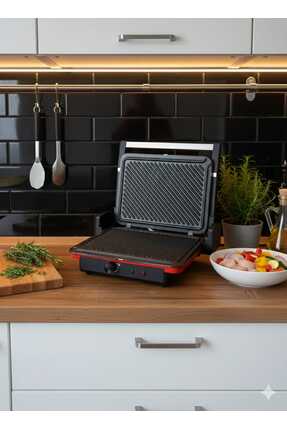 ATE GRUP PROF TOST MAKİNESİ 6 DİLİM KIRMIZI RENK