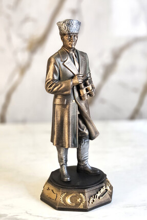 AF SANART Atatürk Paltolu Dürbün Tutan biblo heykel