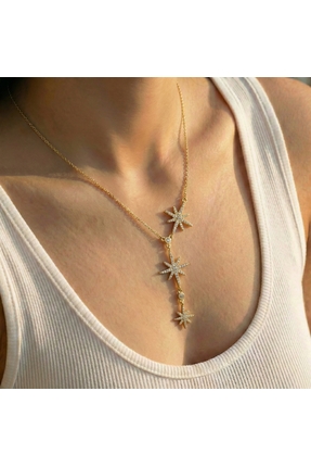 AccessoriesCınCık 316L Çelik Kararmaz Kadın Kolye | Gold Renk Kutup Yıldızı K...