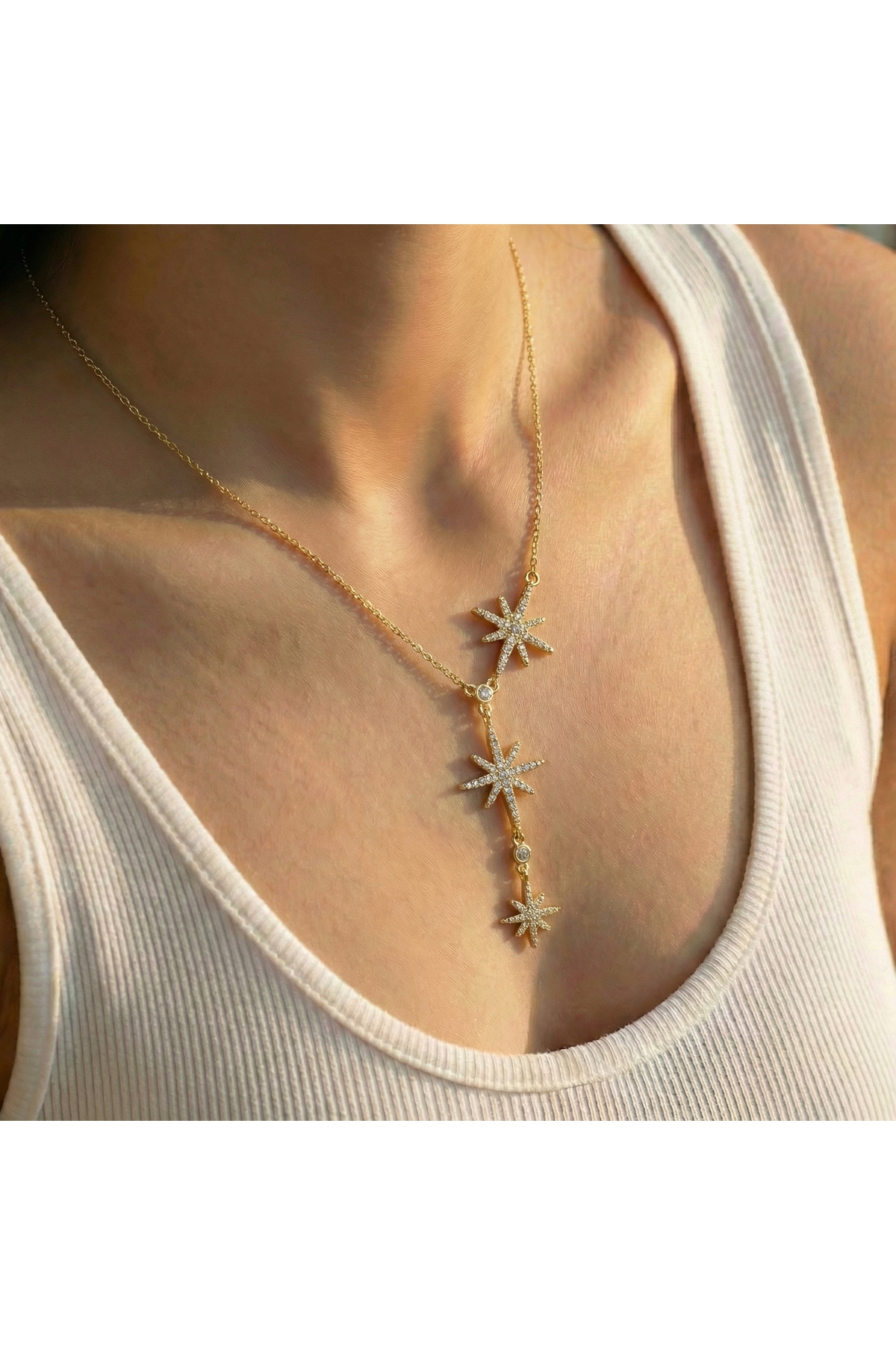 AccessoriesCınCık  316L Çelik Kararmaz Kadın Kolye | Gold Renk Kutup Yıldızı Kadın Kolye - Görsel 3