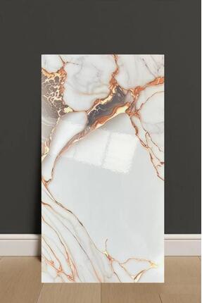 Renkli Duvarlar 30X60cm Gold-Bakır Mermer Desen Yapışkanlı Banyo,tezgah arası...