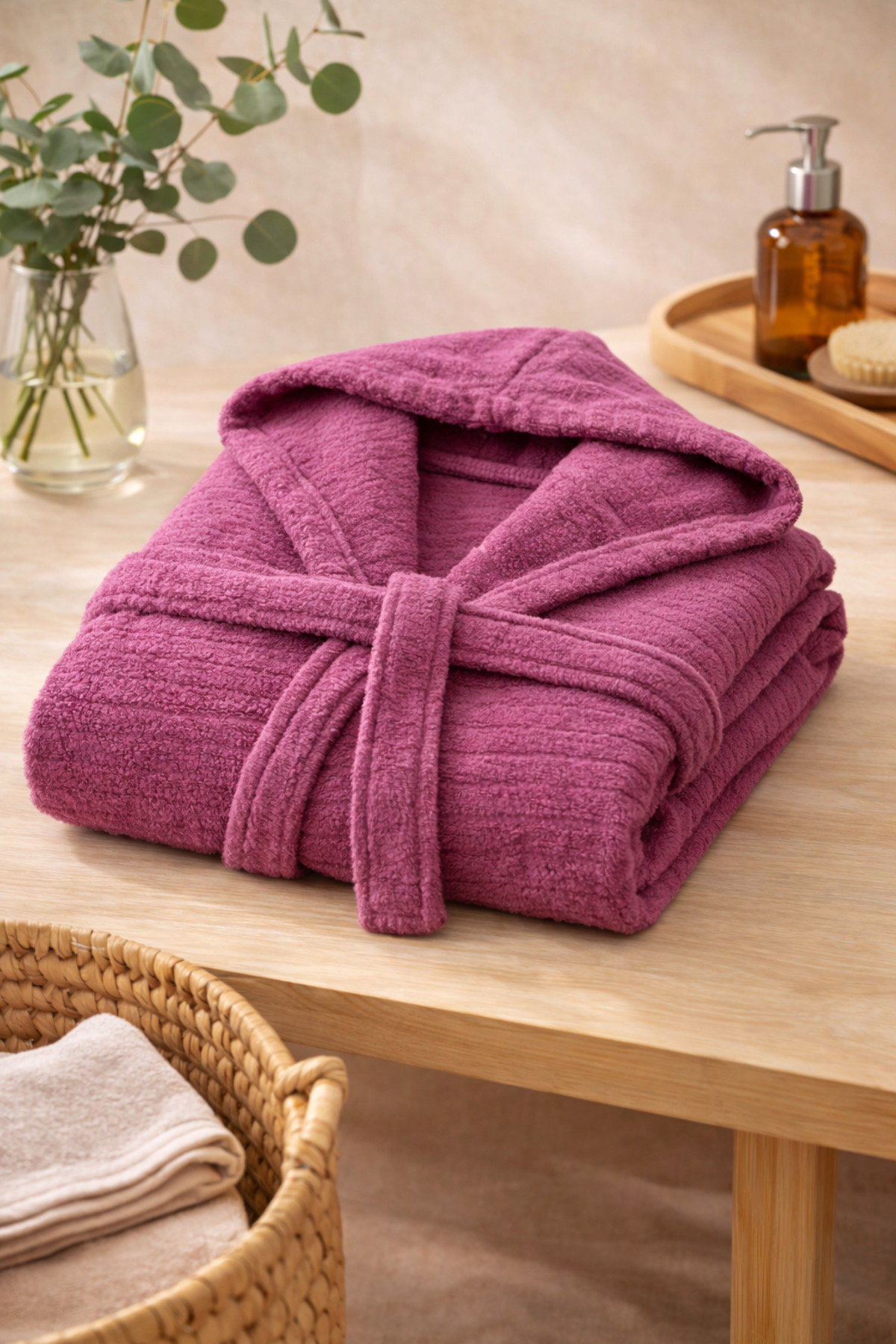 Medaillon Home Бавовняний халат з капюшоном для жінок і чоловіків М'який халат –