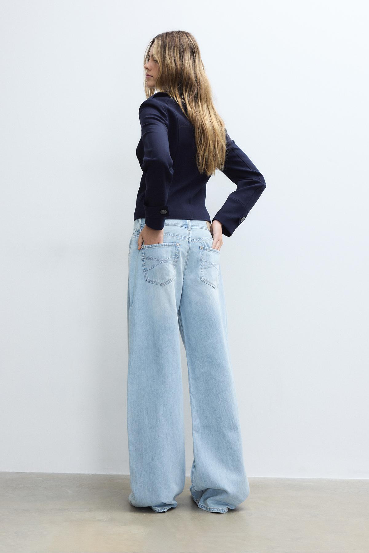 Stradivarius  Düşük bel çift düğmeli jean - Görsel 5