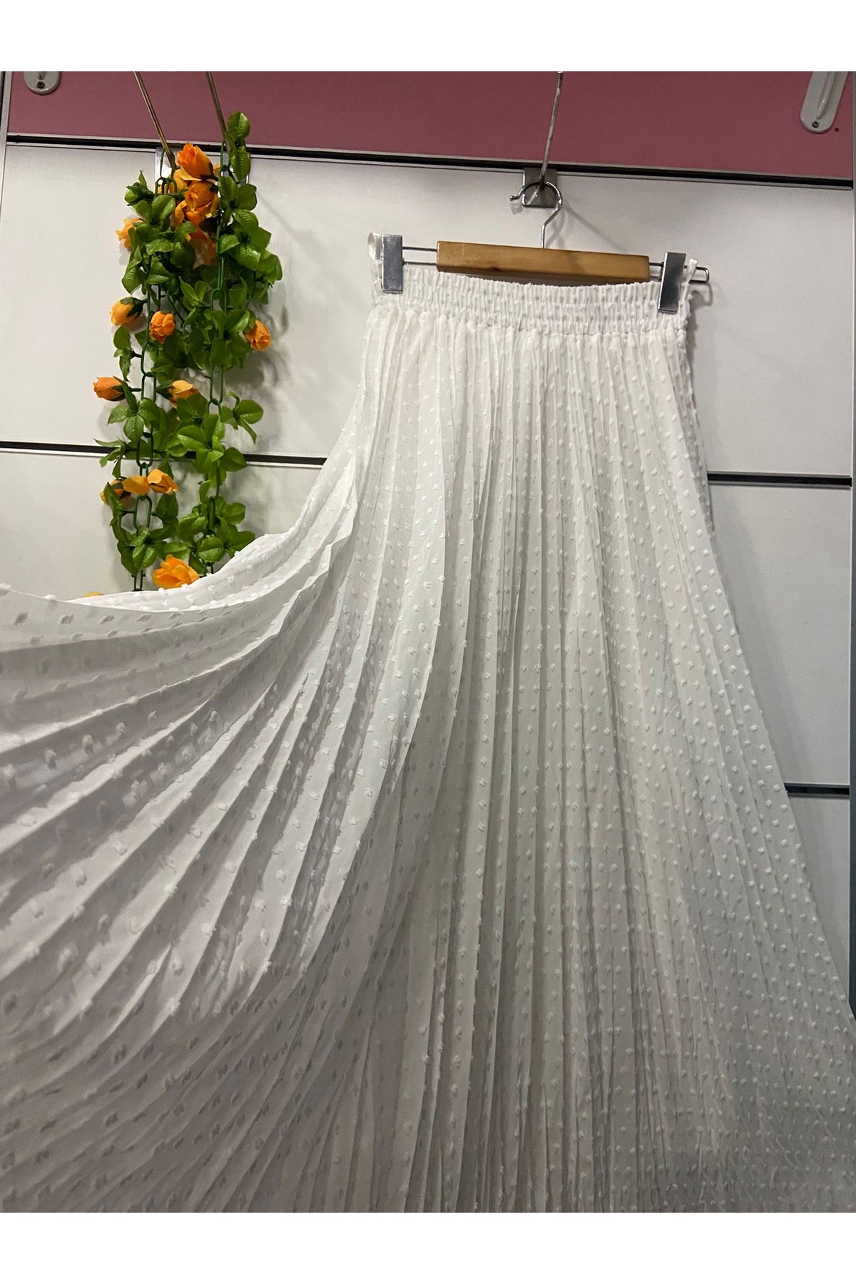 edu collection  Nakışlı şifon ÇAN etek astarlı - Görsel 2