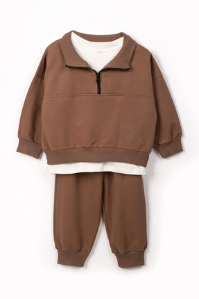 Vauva Çocuk Takım Erkek Çocuk Fermuarlı Çocuk Takım Uzun Kollu Mevsimlik Over...