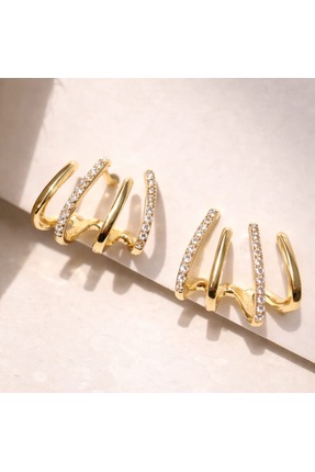 VogueaStyle Gold Detaylı Zirkon Taşlı Ear Cuff