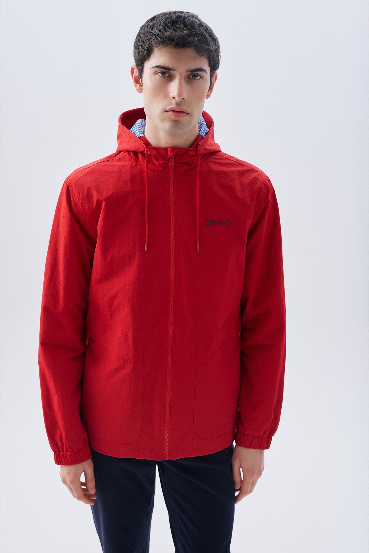 Mudo  NAKIŞLI KAPÜŞONLU YAĞMURLUK - Görsel 4