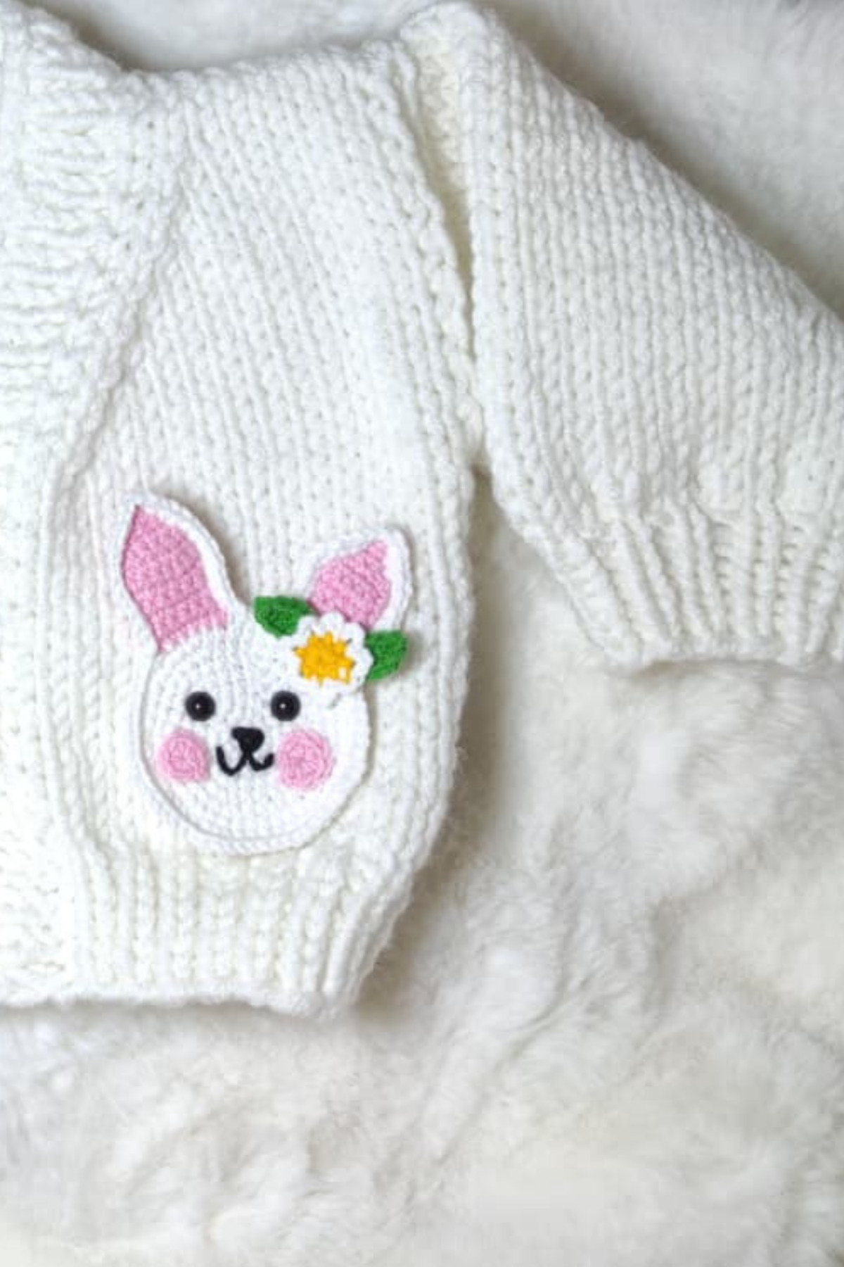 LunivellArt El Örgüsü Bebek Hırkası Amigurumi Tavşanlı Yenidoğan Kız Bebek Hırka fotoğrafı 5 (önizleme)