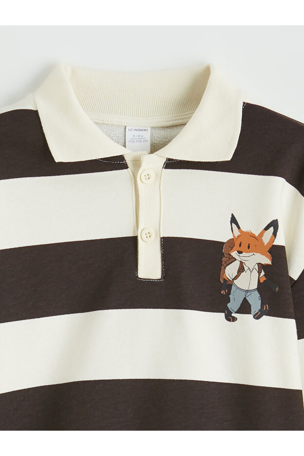 LC Waikiki Elsiva Collection Kahverengi Polo Yaka Erkek Çocuk Sweatshirt ve Eşofman Altı fotoğrafı 3 (önizleme)