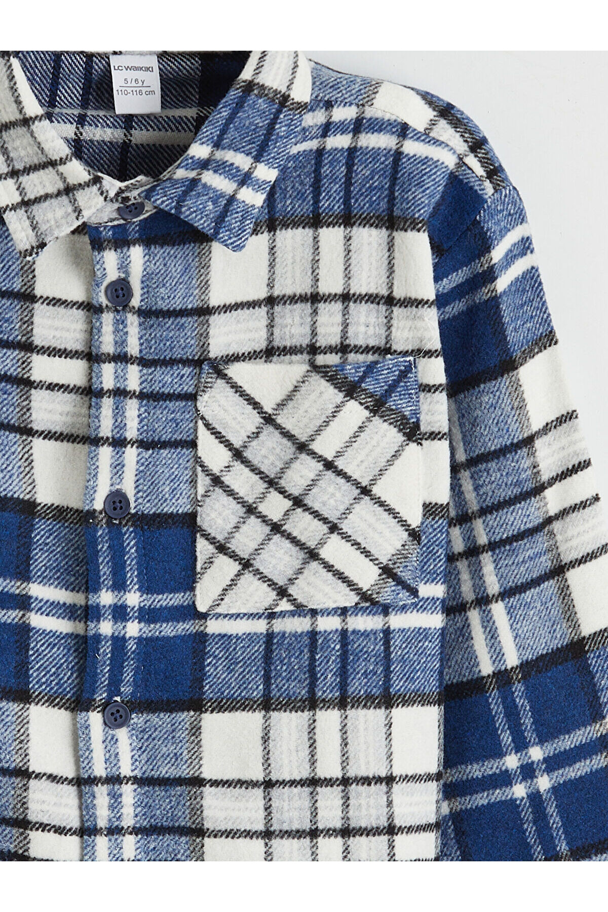 LC Waikiki Nevaa Collection Lacivert Ekose Erkek Çocuk Oduncu Gömlek fotoğrafı 3 (önizleme)