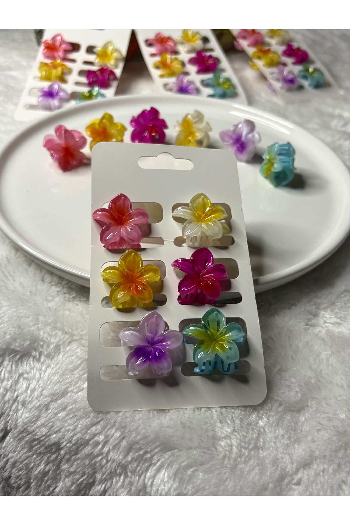 ADAA GIFT 6 Adet Kadın KÜÇÜK BOY Lotus Çiçeği Toka 2 cm