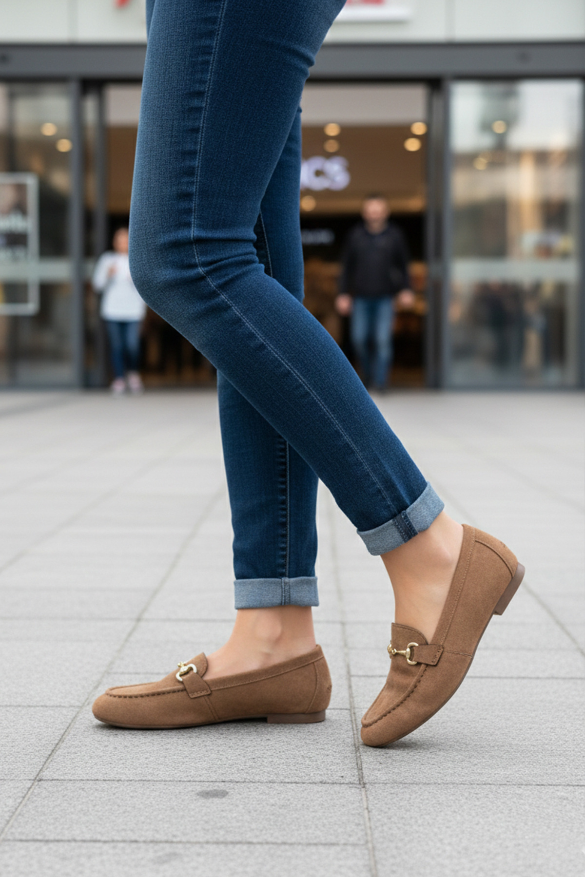 LUXEON Kadın Taba Günlük İthal Süet Tokalı Loafer Casual Ortopedik Hafif Esnek Rahat Şık Kadın Ayakkabı görsel 5