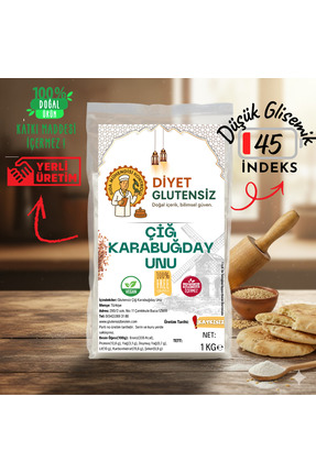 Diyet Glutensiz Glutensiz Çiğ Karabuğday Unu (Greçka) 1 KG