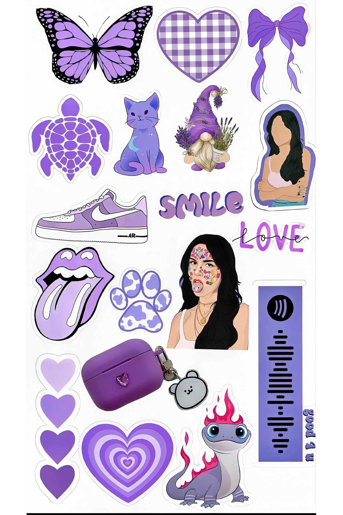 Limitless Design Mor Aesthetic Sticker Seti 22x30 cm – Purple Girl ...