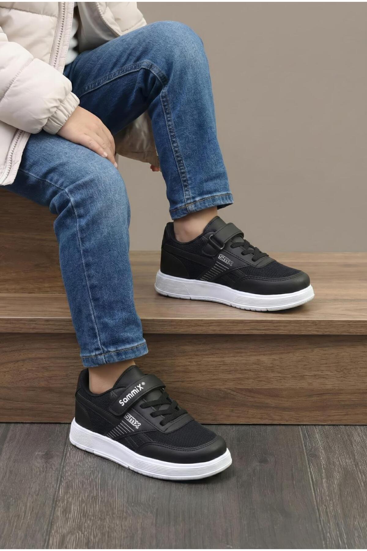 SAMMİX Unisex Çoçuk Spor Ayakakbı Bağcık Cırtlı Hafif Taban Sneaker 016 ...