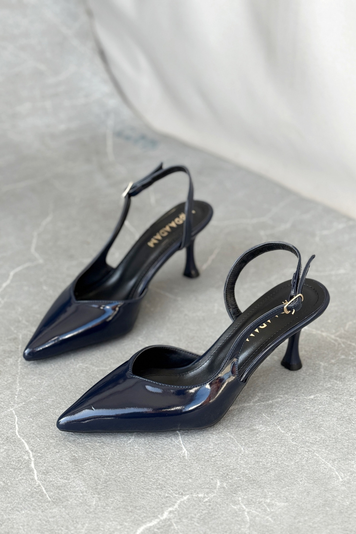 GOFFSHOES  Kadın Eleni İnce Topuklu Ayakkabı - Lacivert-Rugan - Görsel 2