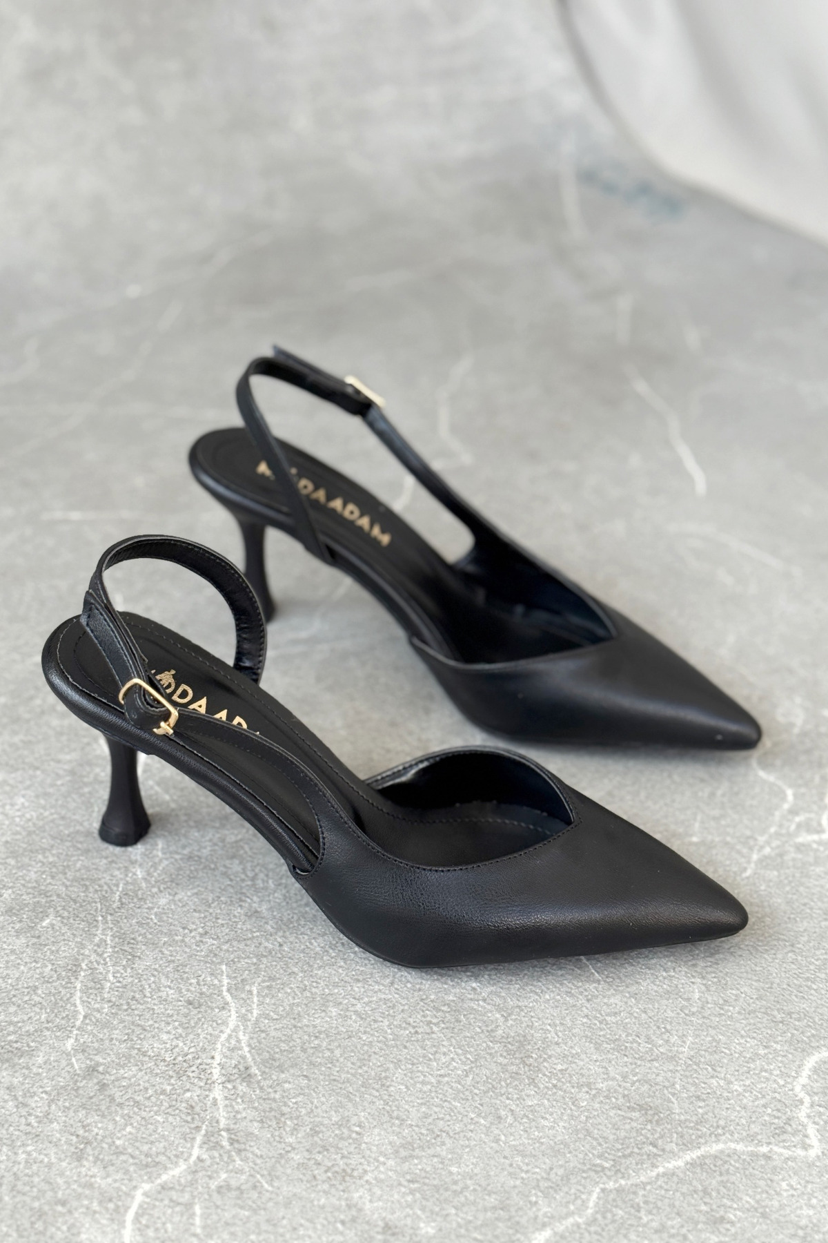 GOFFSHOES Kadın Eleni İnce Topuklu Ayakkabı - siyah-deri görsel 3