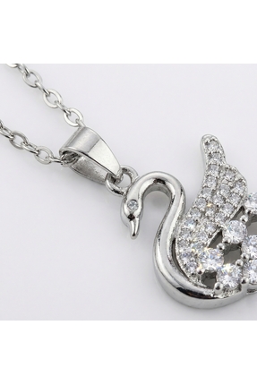 AccessoriesCınCık 316L Kararmaz Çelik Gümüş Renk Minimal Kuğu Kadın Kolye