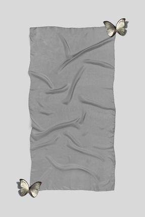 Befahomes Gri Düz Renk Pamuksu Soft Şal