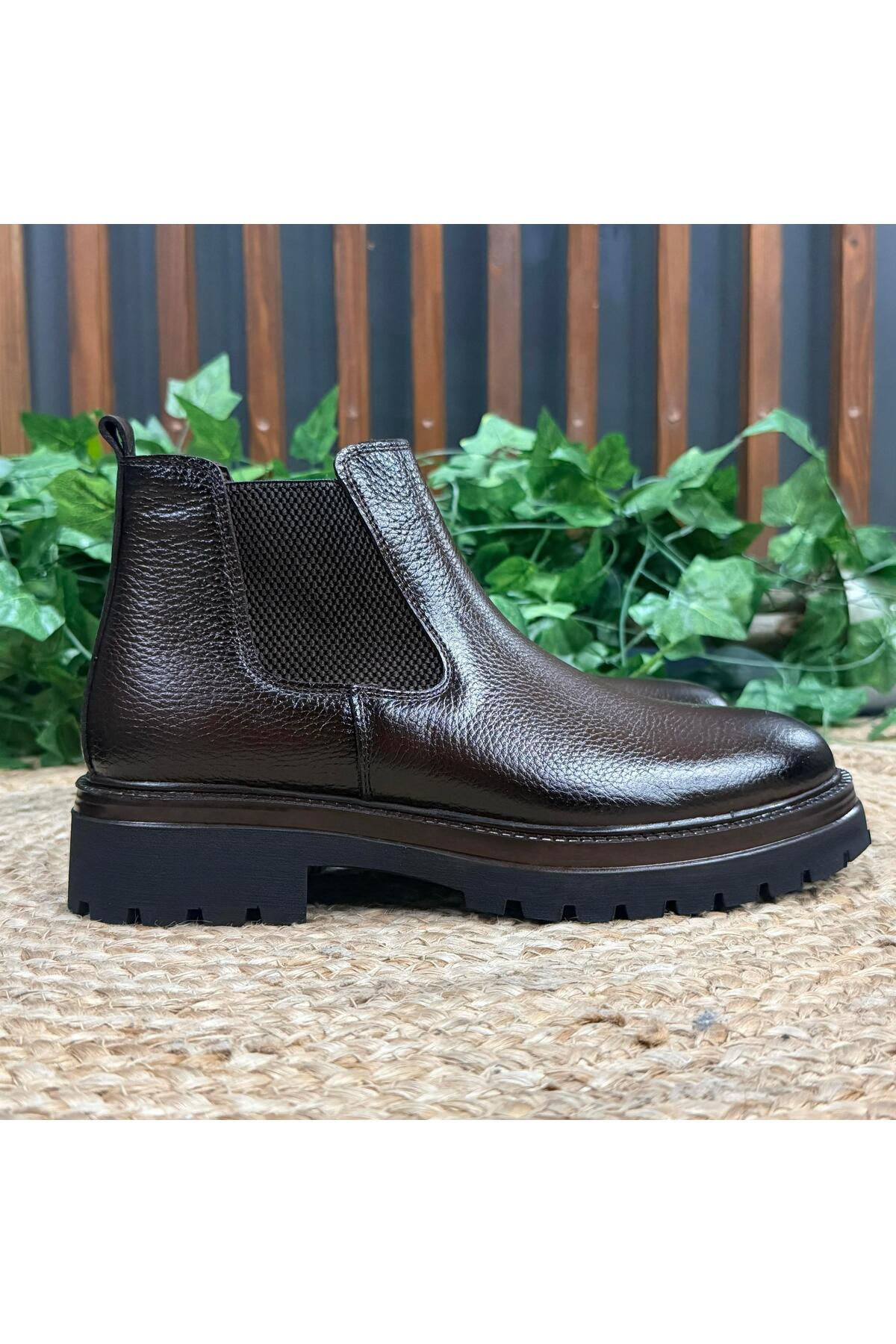 MEY  İÇ DIŞ HAKİKİ DERİ KAHVERENGİ CHELSEA BOT M4605 - Görsel 5
