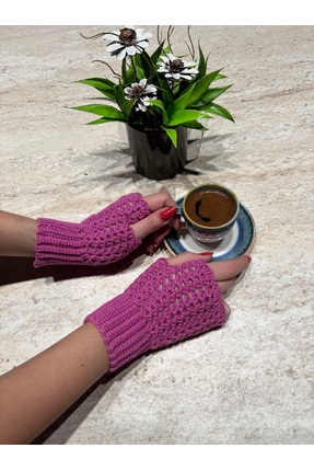 örgü El Yapımı Parmaksız Eldiven /Ajurlu Şık Tasarım/Kışlık Kadın Eldiven