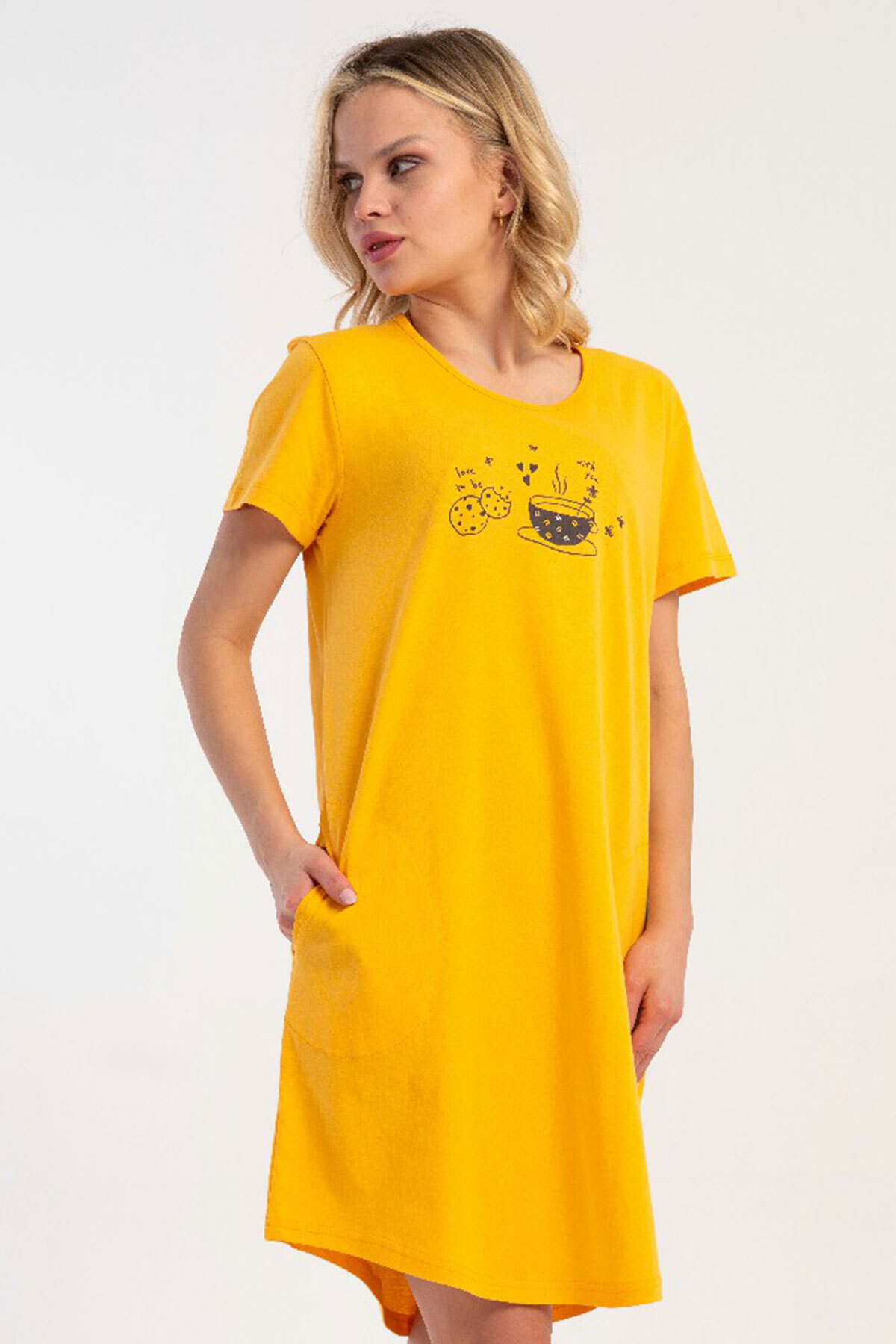 Vienetta Pamuklu Kadın Kısa Kol Gecelik , 512042