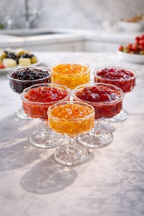 Funny Life 6 Adet Cam Ayaklı Kahve Yanı Lokumluk Kahvaltılık Kase Sunumluk 50ml