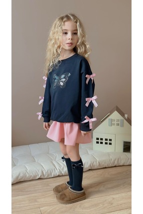Patriko KIZ ÇOCUK YENİ SEZON BAYRAMLIK SWEASTHIRT-ETEK ŞIK ALT ÜST TAKIM