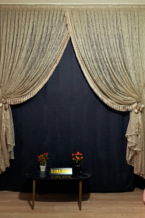 ilora home Premium vizon/bej cam kırığı kruvaze model tasarım tül perde 3 kat...