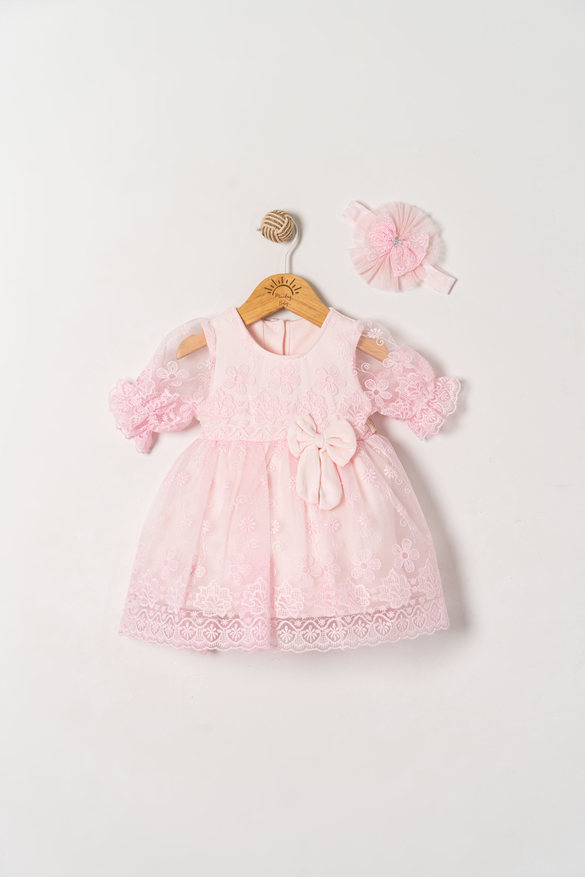 Miniday Baby Kız Bebek Mevlütlük Yazlık Elbise Bandanalı Dantelli Yeni doğan Hastane çıkışı Gelinlik Abiye 13 fotoğrafı 2 (önizleme)